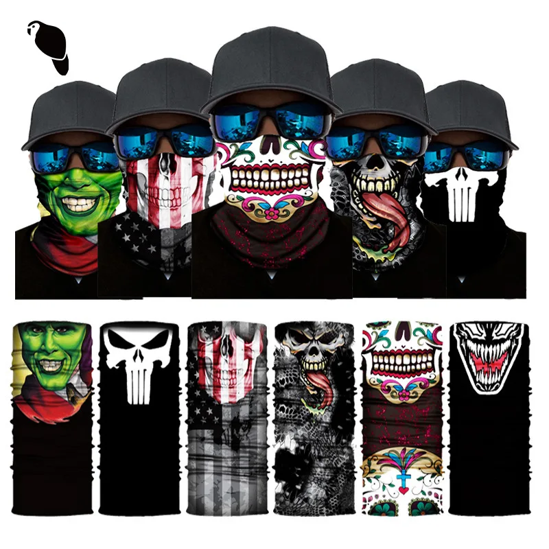 

Motorcycle Mask Men Scarf Women Headscarf Bandana Helmet Camping Halloween Neck Face Mask Paintball Ski Headband Hiking Scarves