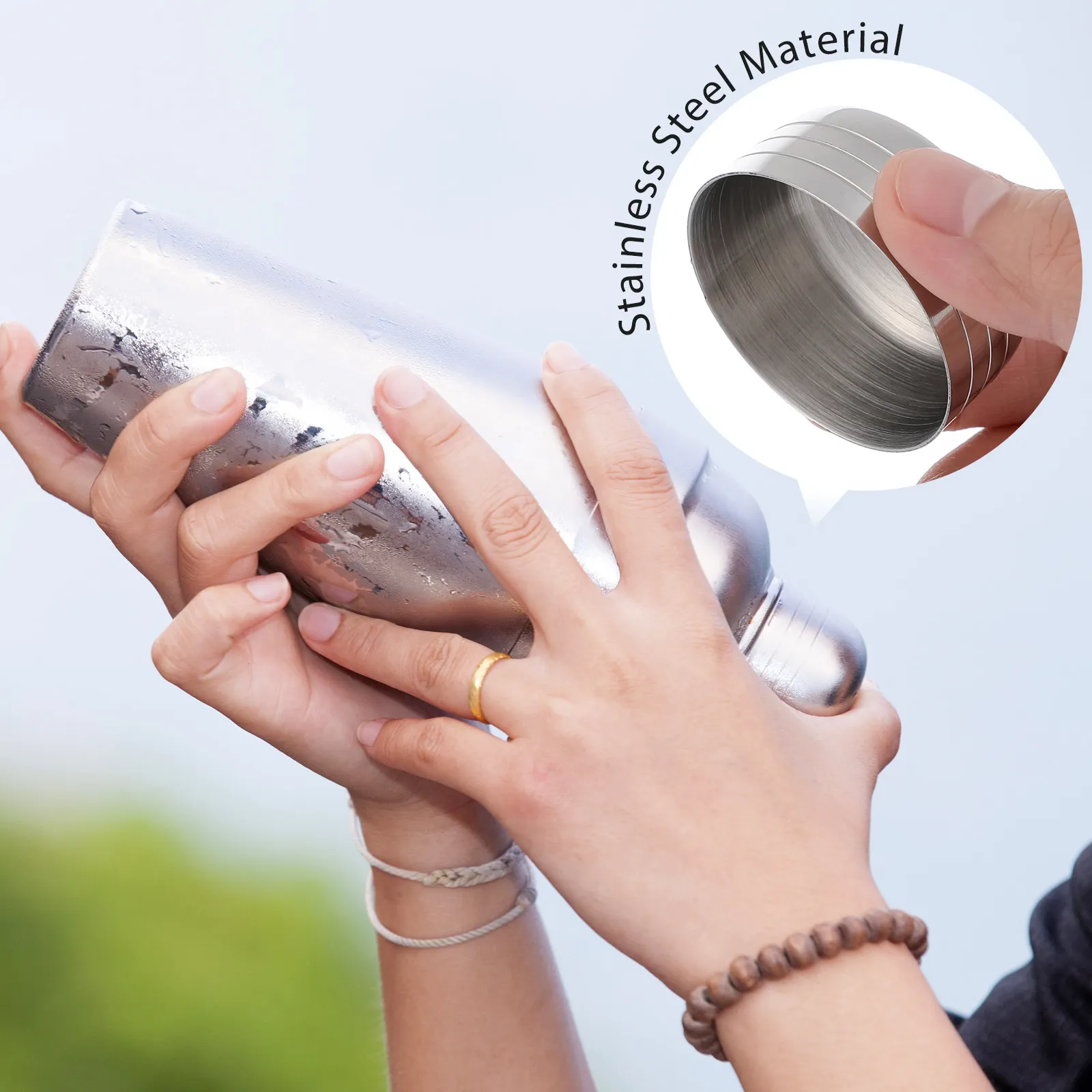 Heavy Duty Stainless Steel Shaker Lid Splash Proof Multipurpose Cup Cover for Shaker Tumblers Bar Supplies Milk Tea Juice