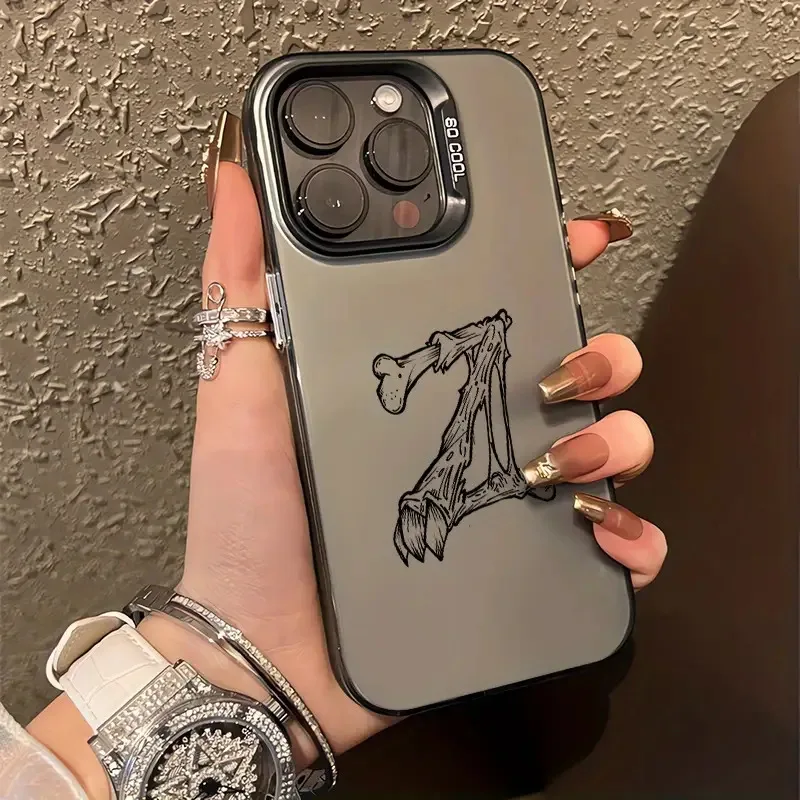 حافظة هاتف بنمط عظمة إلكتروني إبداعي لهاتف آيفون 17 16 15 14 13 12 11 Pro/ Max/Plus غطاء خلفي مقاوم للصدمات مضاد للبصمة #1