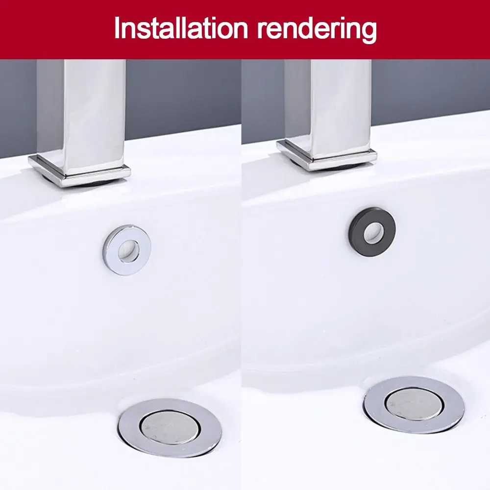 New Copper Sink Overflow Covers Round Replacement Wash Basin Overflow Ring Plug Sink Hole Cover Kitchen Bathroom Supplies