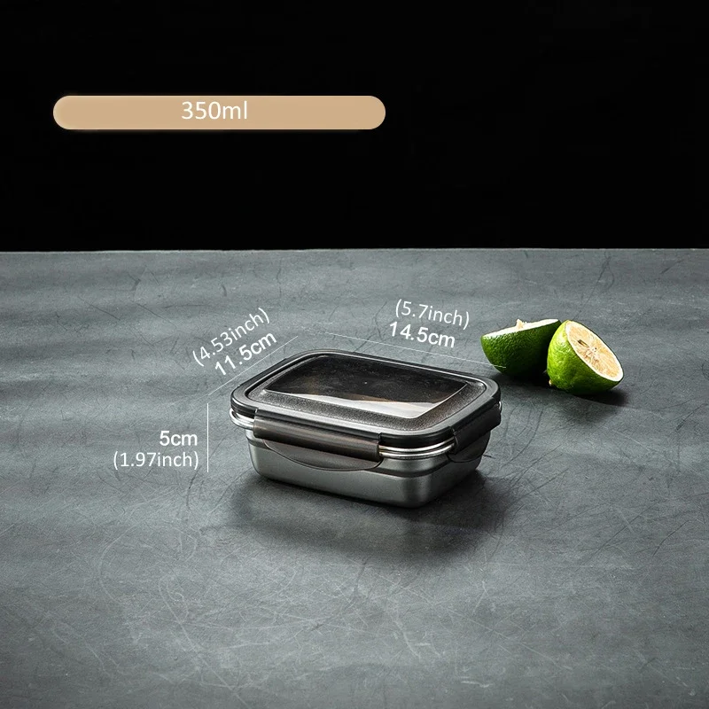 NONE 1x 304 Edelstahl Lunchbox Familien-Kühlschrank-Lebensmittelbehälter Tragbare Outdoor-Lunchboxen 7 Größen zur Auswahl 5