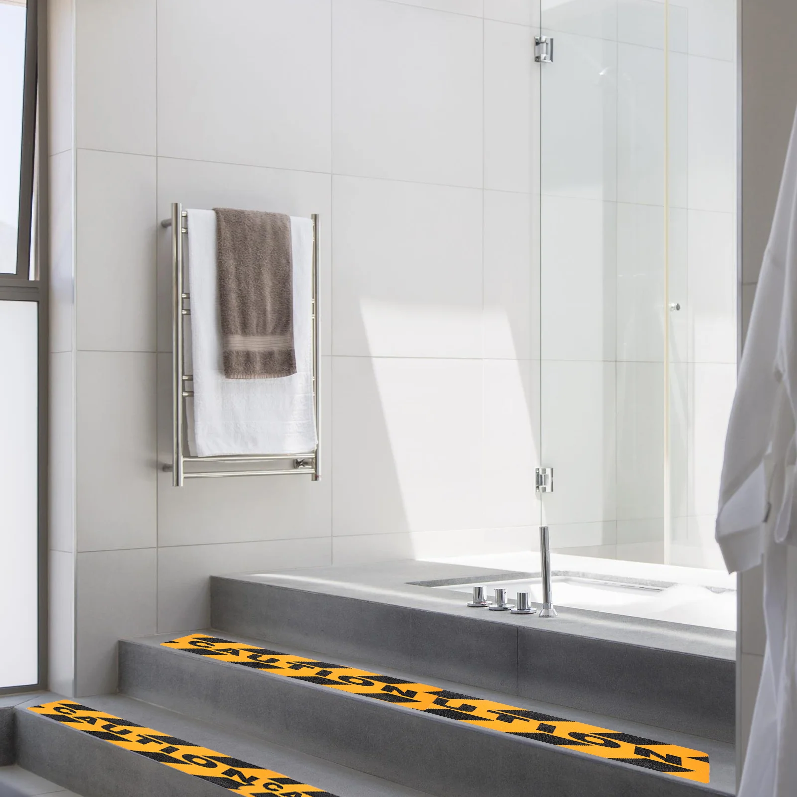 

4Pcs Anti-Slip Frosted Tape Reliable Caution Stickers for Walkway Non-Skid Strip Stair Safety Warning Decals Self-Adhesive Floor