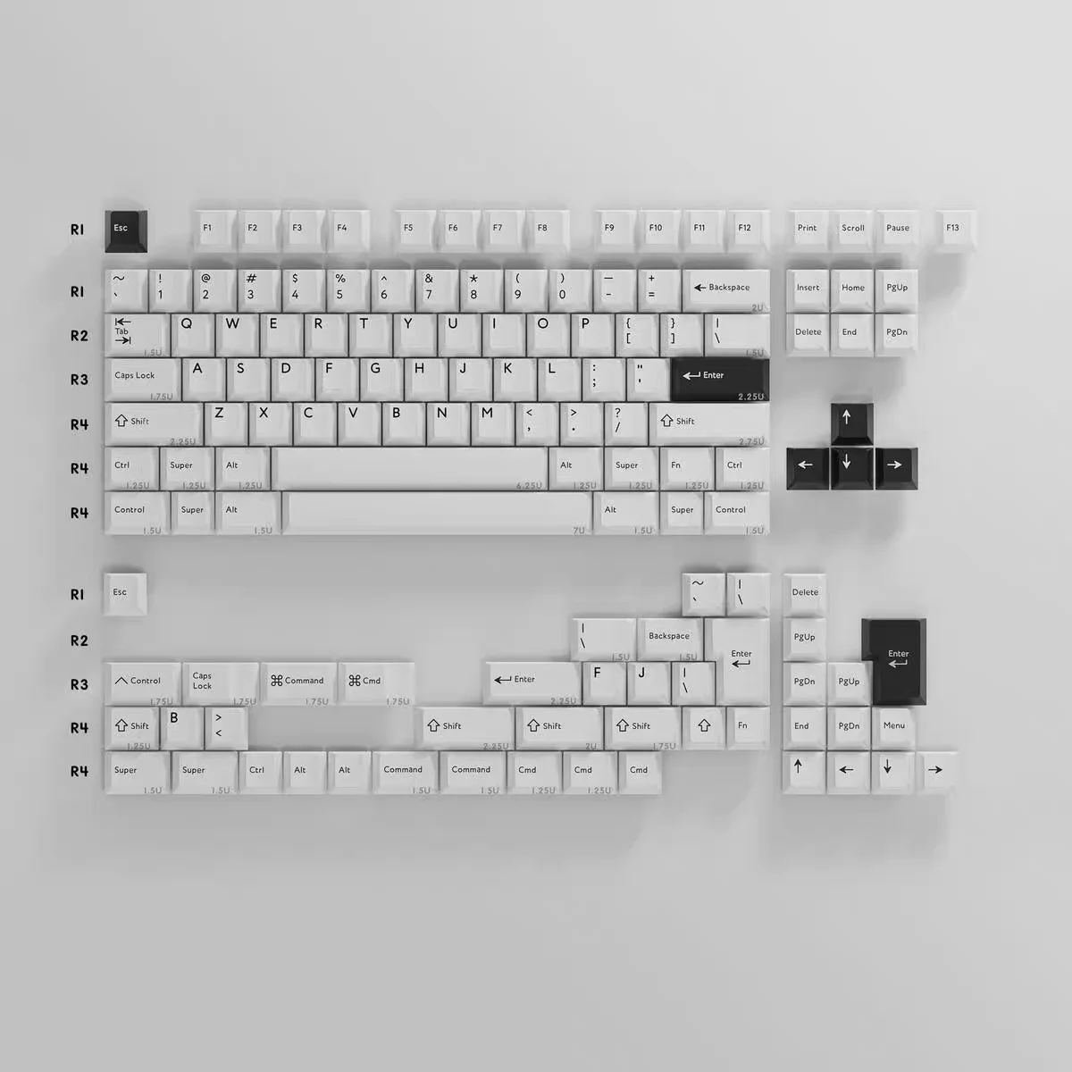 

PBTfans Classic BOW базовый комплект колпачков для клавиш PBT, вишневый профиль для механической клавиатуры mx