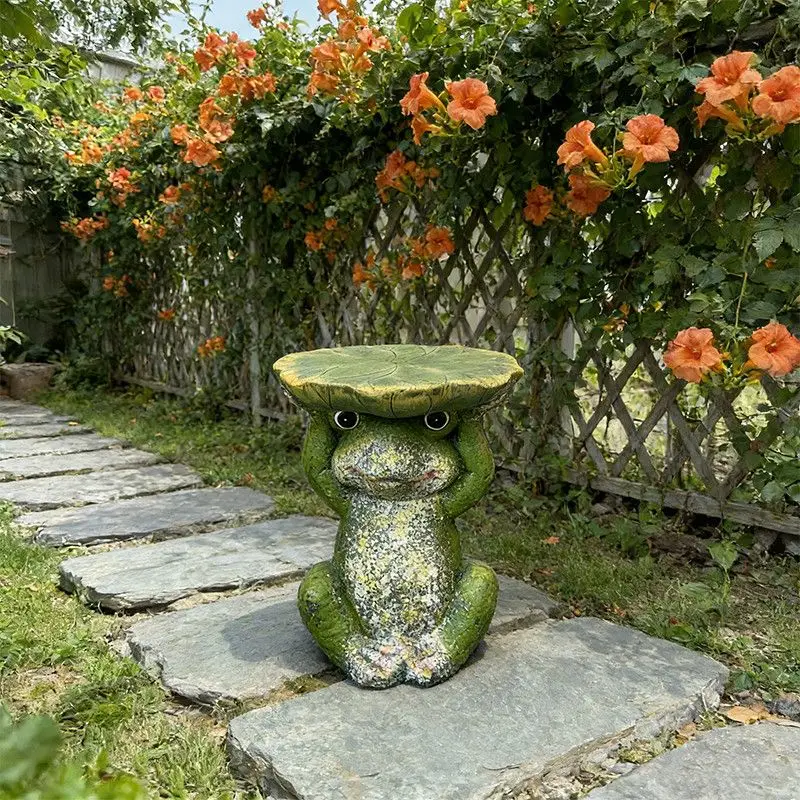 Garden old frog stool ornament outdoor garden villa lawn creative simulation animal sculpture craft decoration