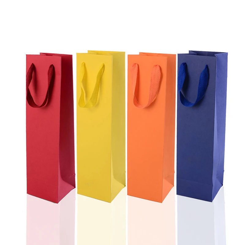 Kraft Paper Packaging Bag Umbrella Insulated Cup Gift Hand-held Packaging Bag Small Bottle Fresh Red Wine Packaging Long Use