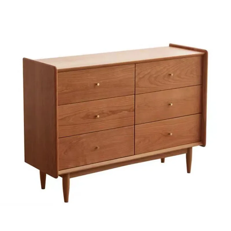 

Sideboard, solid wood Japanese storage cabinet, six-drawer cabinet, cherry wood tea cabinet, bedroom and living room storag