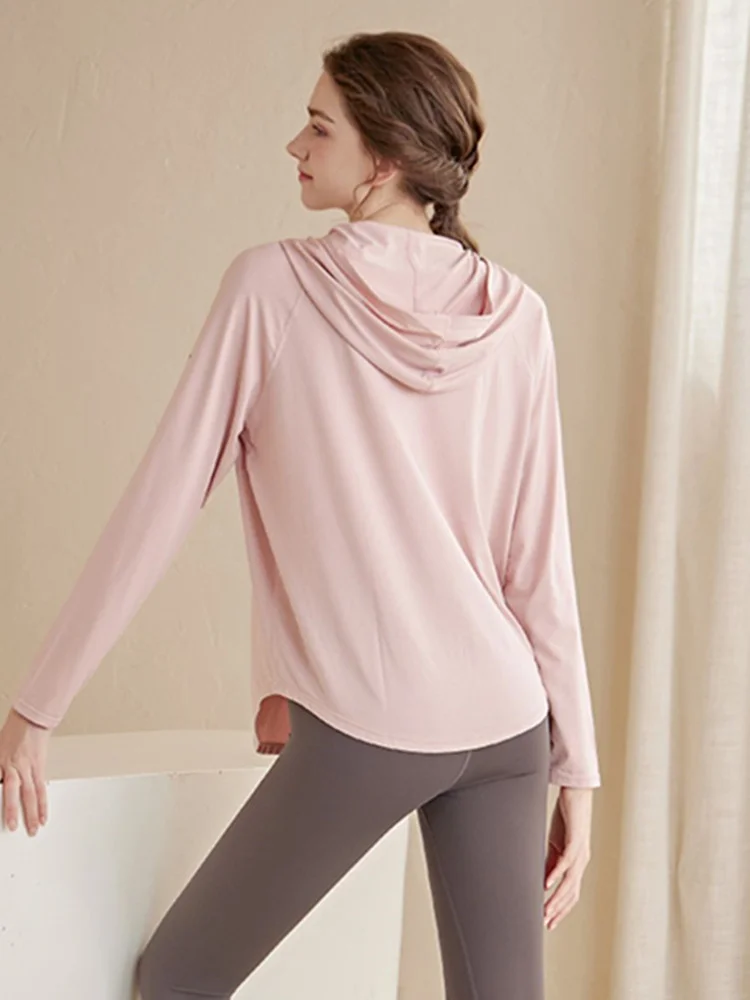 Women's Yoga Jaet Hooded Loose Fitn Sportswear Top Qui Dry Autumn Winter New Sle Ocnltiy Commute Simple Long Sve