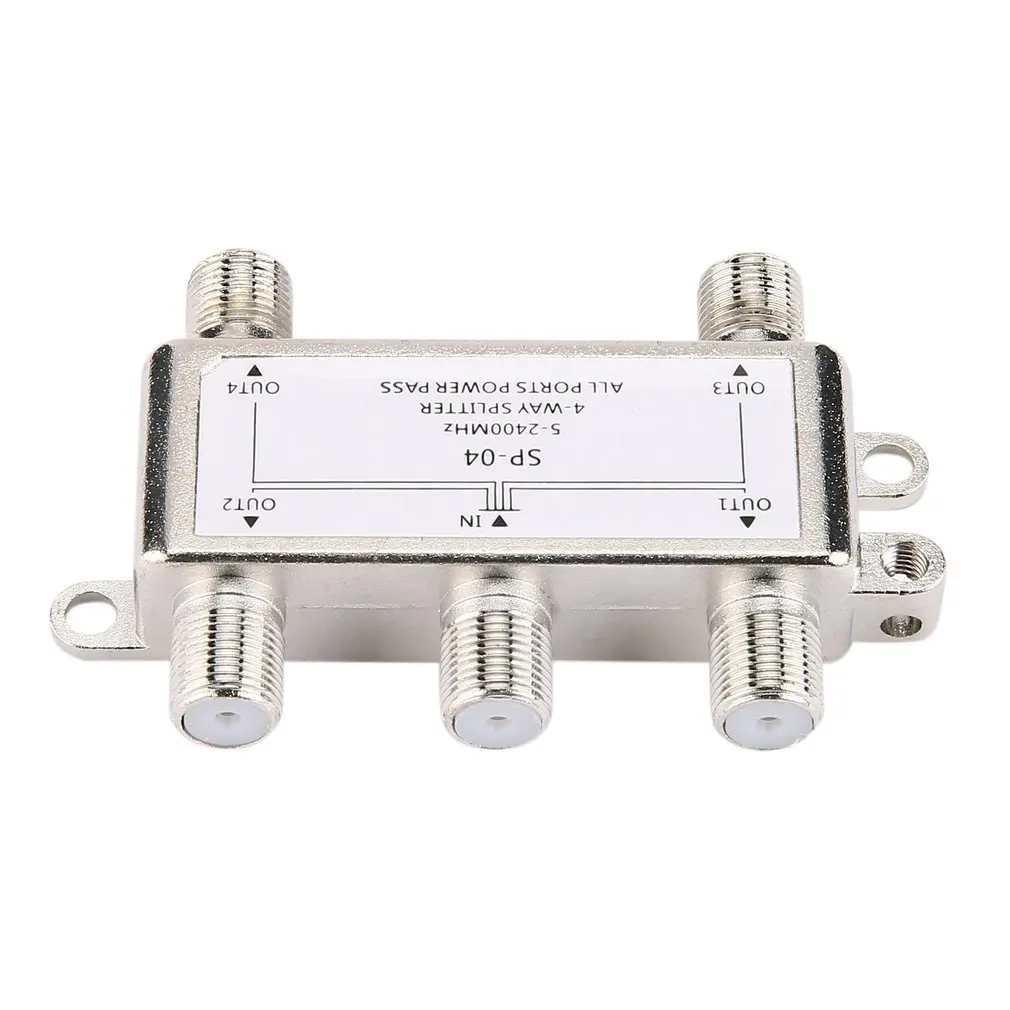 4 Way SP-04 5-2400MHz Splitter Satellite Antenna Cable TV  Distributor F Type Home TV Equipments Signal Receiver for SATV/CATV