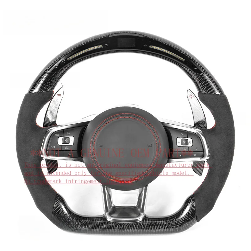 For Volkswagen Steering Wheel Horn Cover R Line LED Carbon Fiber Racing Upgrade for Mk6 Mk7 Scirocco Phideon Viloran Horn Shell