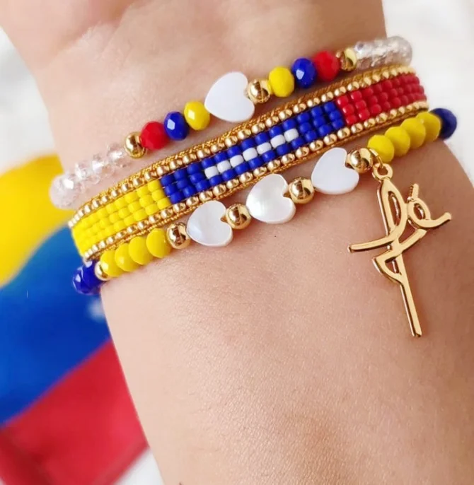 Handmade miyuki bead FE Letter Charm18k Gold Plated venezuela Bracelets For Women