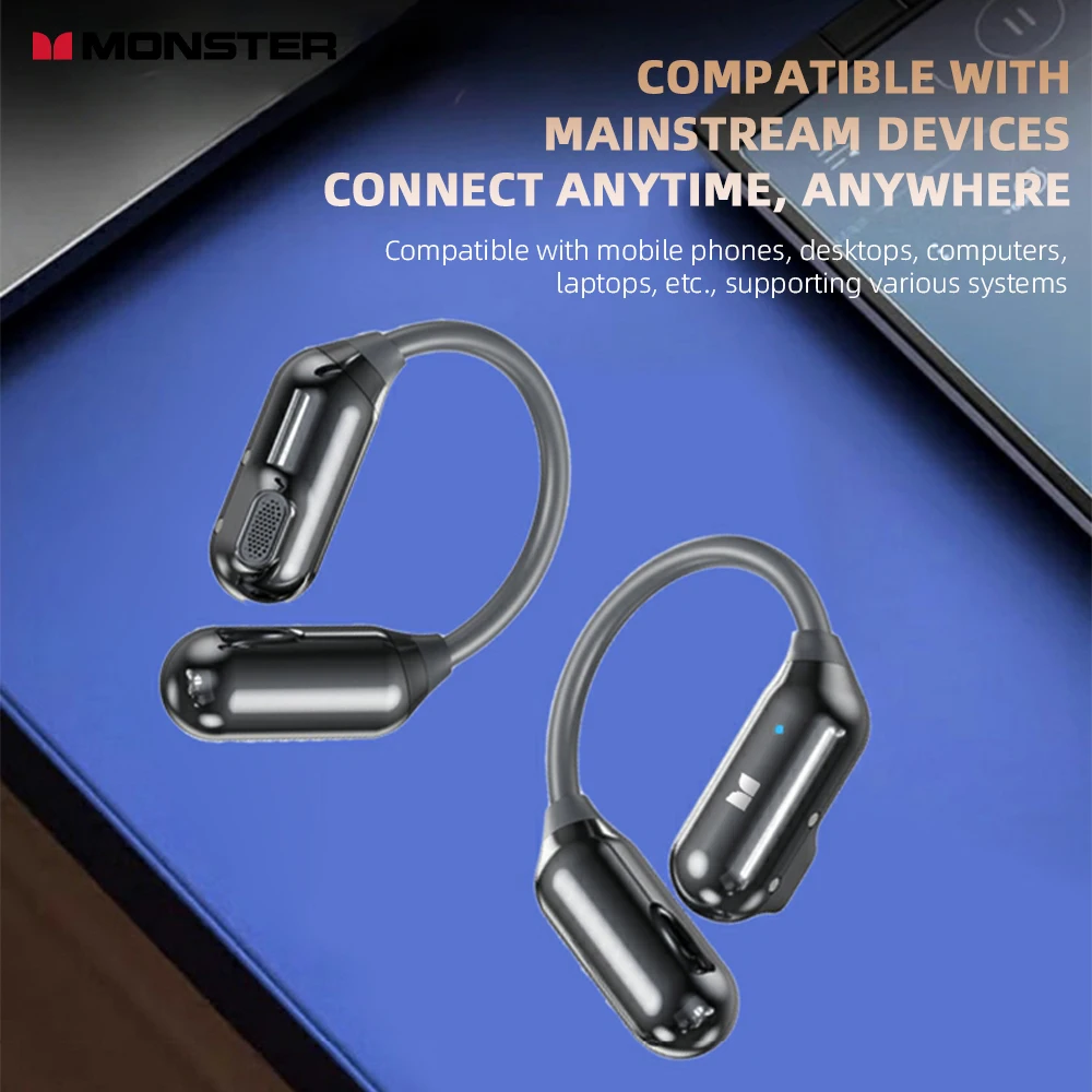 Monster MQO42 OWS سماعات بلوتوث 6.0 ENC للحد من الضوضاء سماعات الألعاب HiFi ستيريو الموسيقى HD دعوة سماعة طويلة التحمل #6