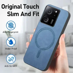 For Xiaomi 14T Pro 14 T Case for Magsafe Magnetic Luxury Leather Back Cover for Xiaomi 14 Ultra Mi14T Pro 13T 15 Ultra 5G Shell