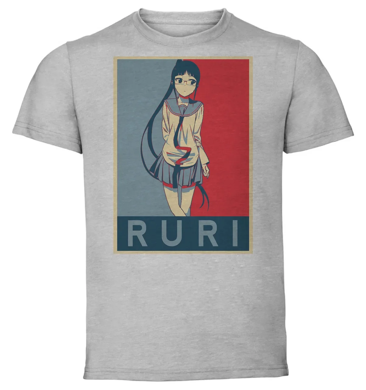 T-Shirt Unisex Grey Propaganda Nisekoi Ruri Miyamoto