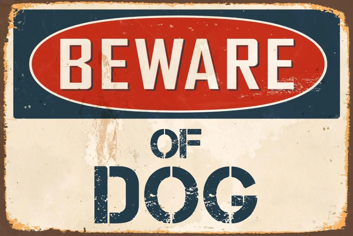 StickerPirate Beware of Dog 8” x 12” Vintage Aluminum Retro Metal Sign VS468