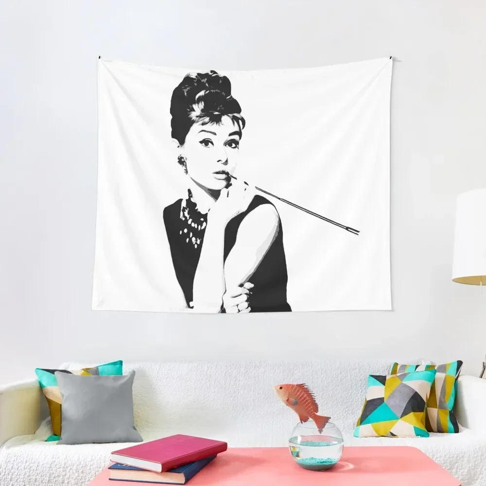 

Audrey Hepburn Portrait Art Tapestry Bathroom Decor Aesthetic Room Decor Decorative Wall Bedrooms Decor Tapestry