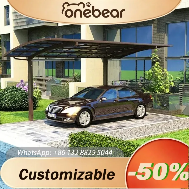 Customizable Outdoor Arc Roof Carport, Wind‑Resistant Aluminum Polycarbonate Canopy For Residential Driveway Entryway