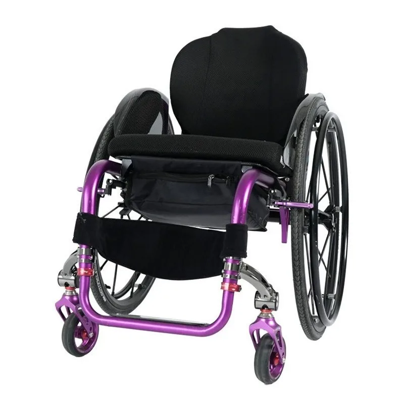 Sports Wheelchair, Aluminium-Magnesium Alloy Quick Release Folding Handicapped Wheelchair