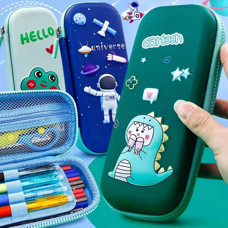 3D Pencil Case Kawaii Cartoon Large Capacity Soft Waterproof Cover  Creative Multi-functional School Supplies Stationery Box