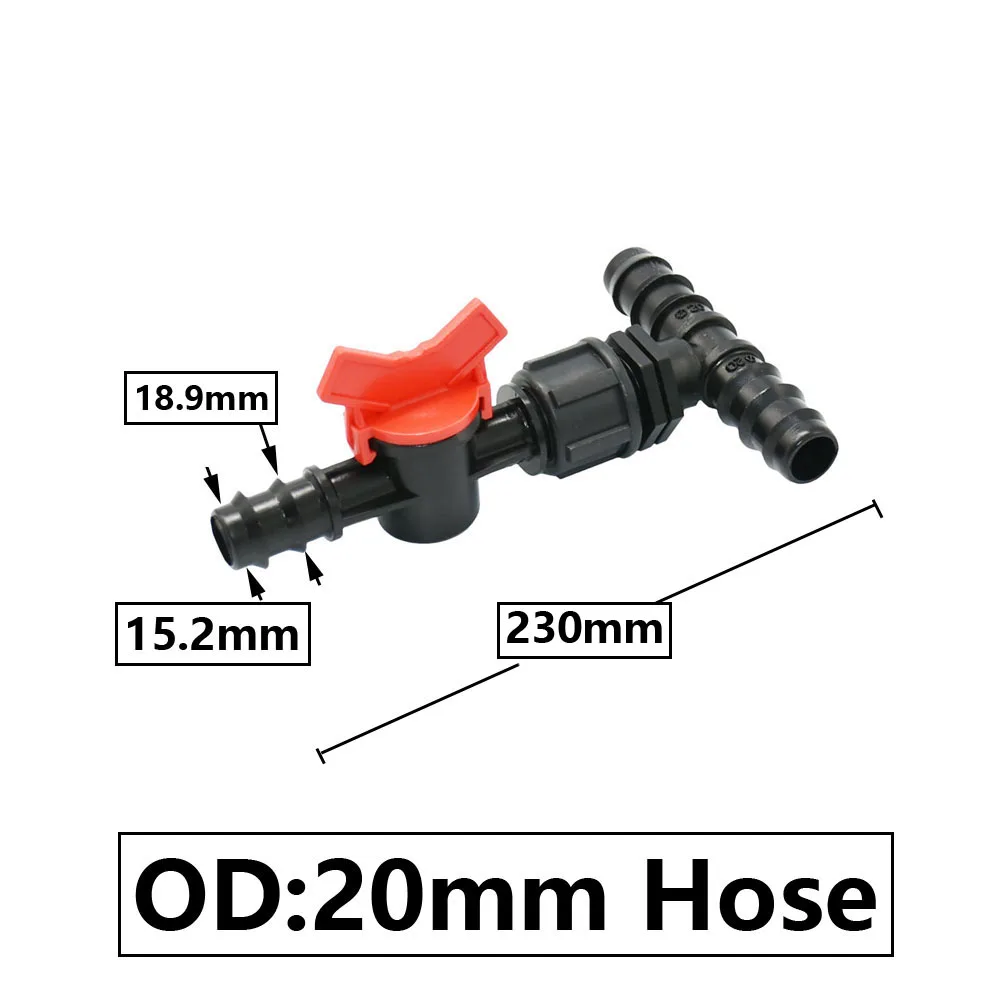 16/20/25mm Garden Hose Splitter Tee Reducer Barb Connector Tap Valve 1/2 3/4 1\