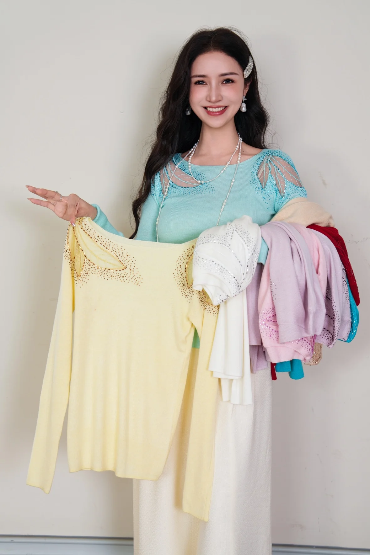 

Ультратонкий шерстяной вязаный свитер-база для верхней одежды, плотный, стройнящий, универсальный, высококачественный, повседневный, с длинными рукавами, круглый вырез