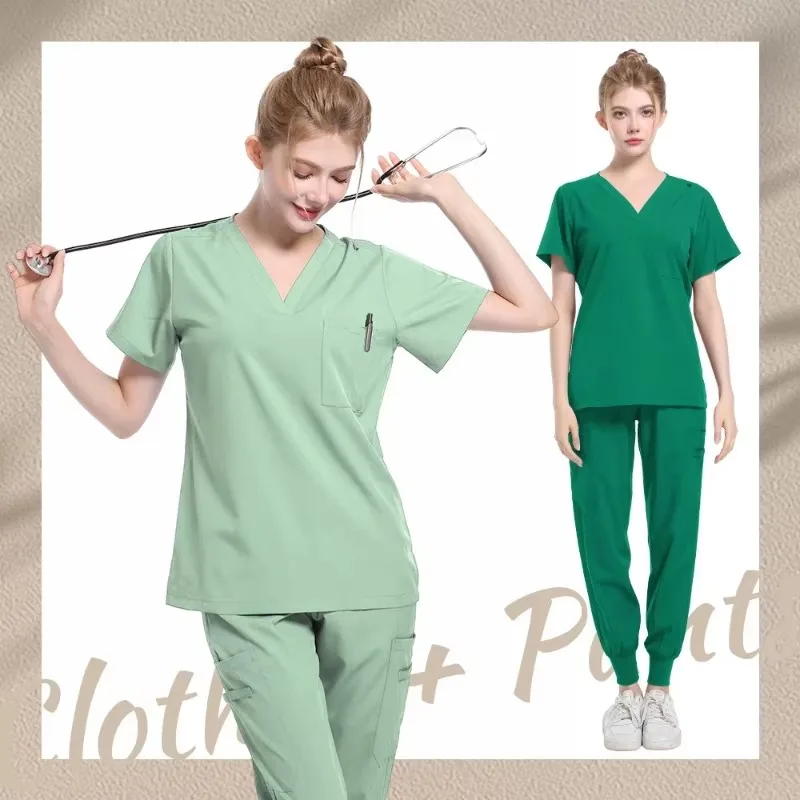 Hospital Surgical Uniform Medical Scrub Set Doctor Nurse Clothes Nursing Accessories Dental Clinic Beauty Salon Workwear Lab Set
