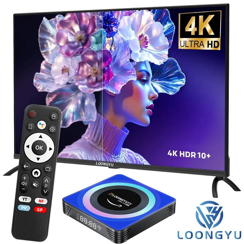 

ТВ-приставки LOONGYU, 4K Android 14.0 - Rockchip RK3518, WiFi6, декодирование 4K, BT 5.0, ультракомпактный дизайн с пультом ДУ