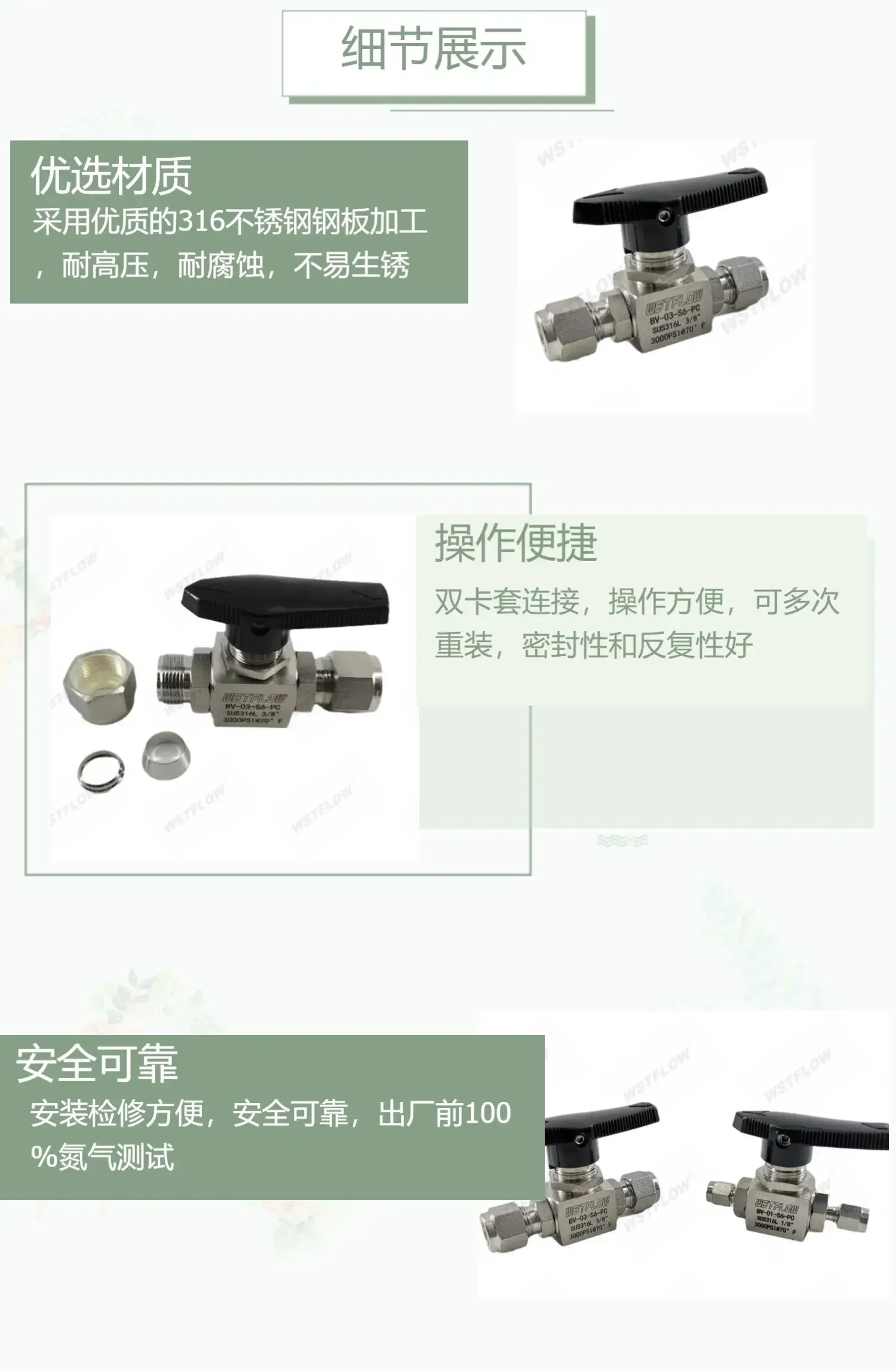 BV Series Stainless Steel Ball Valve/High Pressure Ball Valve/Corrosion Resistance/Panel Mount/316L