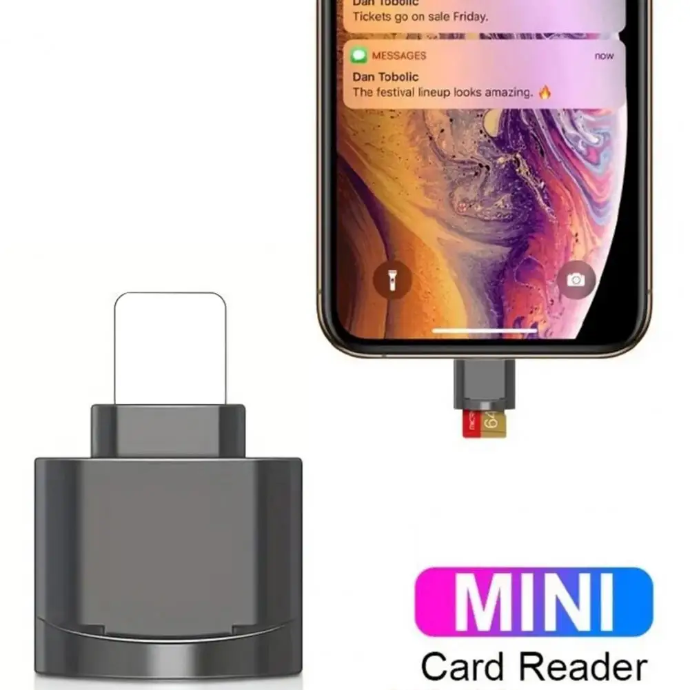 TF Card Reader For IPhone Zinc Alloy High-Speed Data Transmission TF Adapter Plug And Play Memory Card Video Transfer Accessory