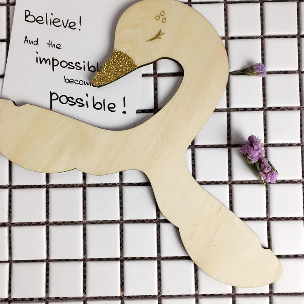 

2pcs Swan Shape Clothes Hangers Kids Bedroom Hangers Wood Clothes Rack Bowknot Coatrack Cute Hanger Wrinkle Free Space