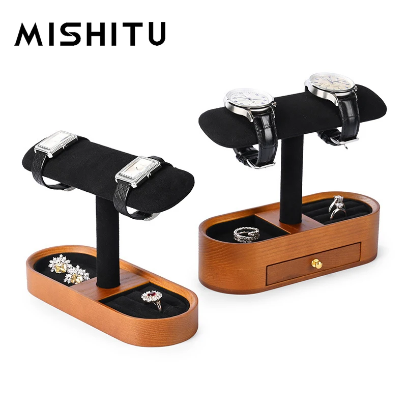 

MISHITU Wooden Watch Storage Rack New Wrist Watch Jewelry Stroage Rack Bracelet Jewelry Display Stand Props Watch Display Stand