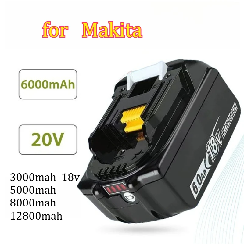 

Аккумулятор литиевый перезаряжаемый 12800 мАч для Makita 18V 5.0 BL1830 BL1850, аксессуар для беспроводных электроинструментов, увеличенный запас хода