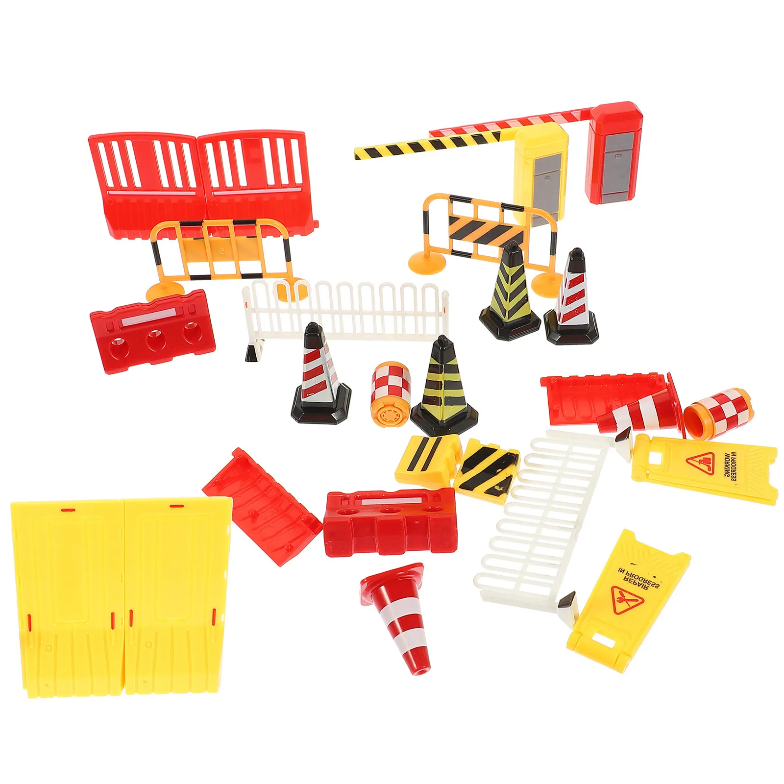 

1Set Mini Traffic Barricade Street Road Block Signs Educational Simulation Scene Play for Kids Pretend Play Traffic Scene