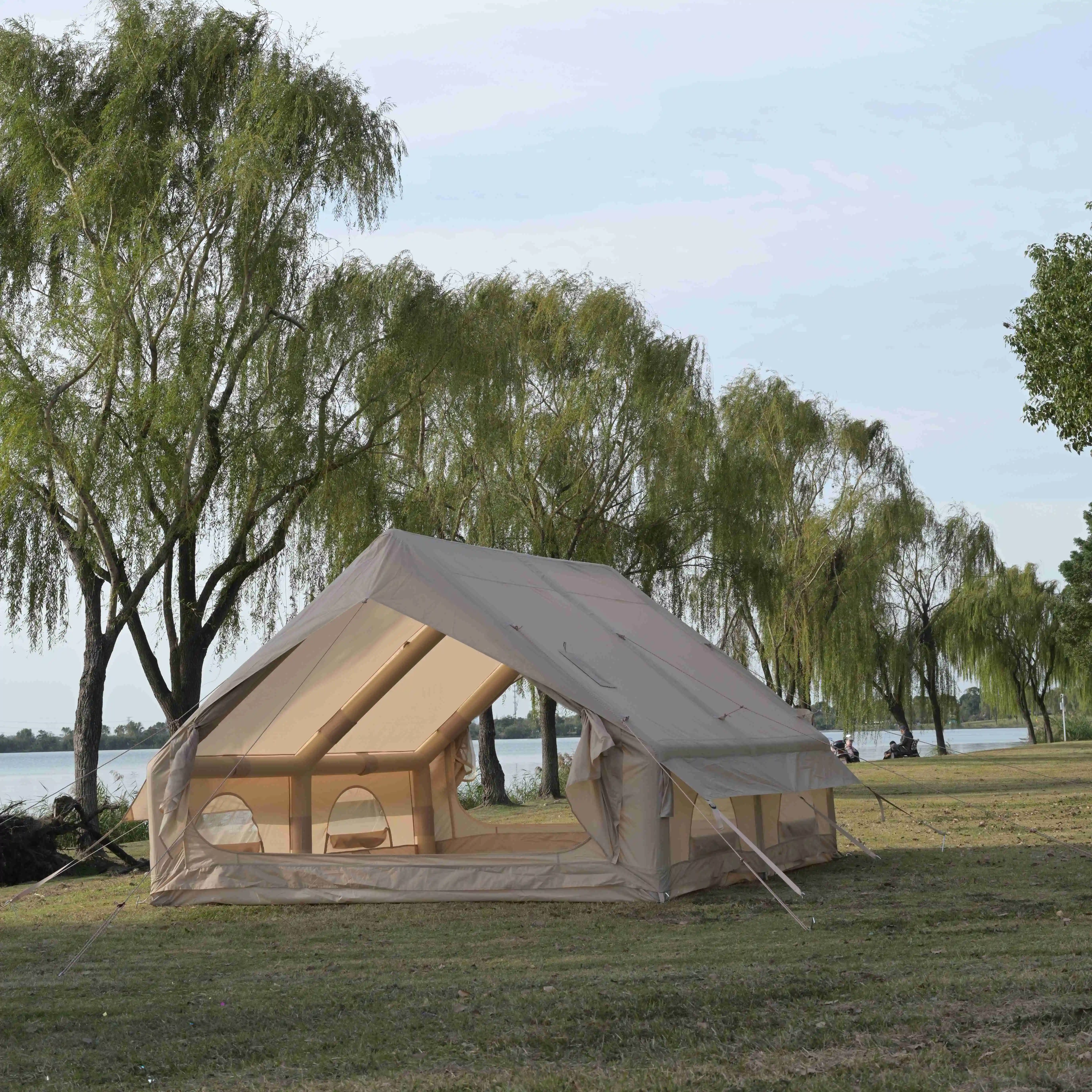 vb-Double Door One Bedroom Cotton Fabric Waterproof Four-season Family Camping Inflatable Tent Quick Automatic Opening Portable&