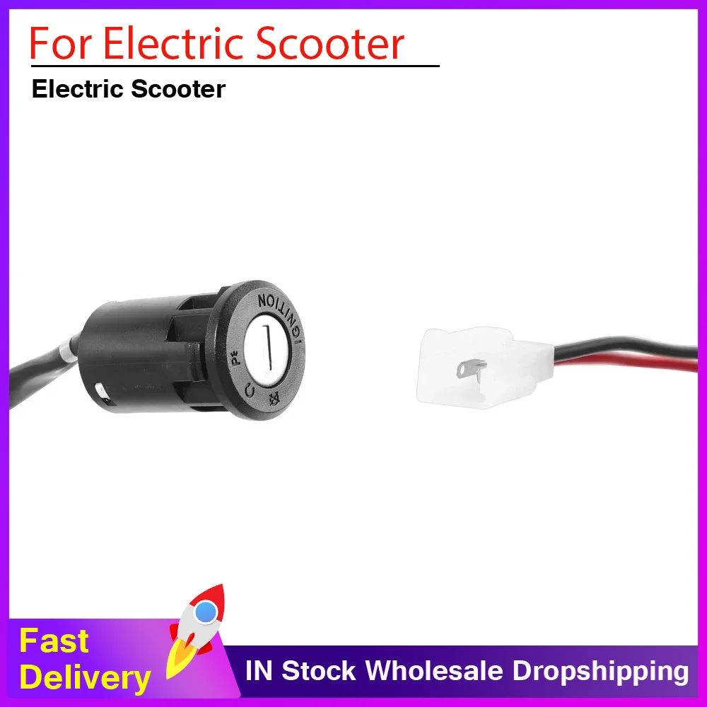 E-Scooter Universal Ignition Switch Key Power Lock Portable Dust Proof for Electric Scooter Universal 2 Wires Ignition Keys