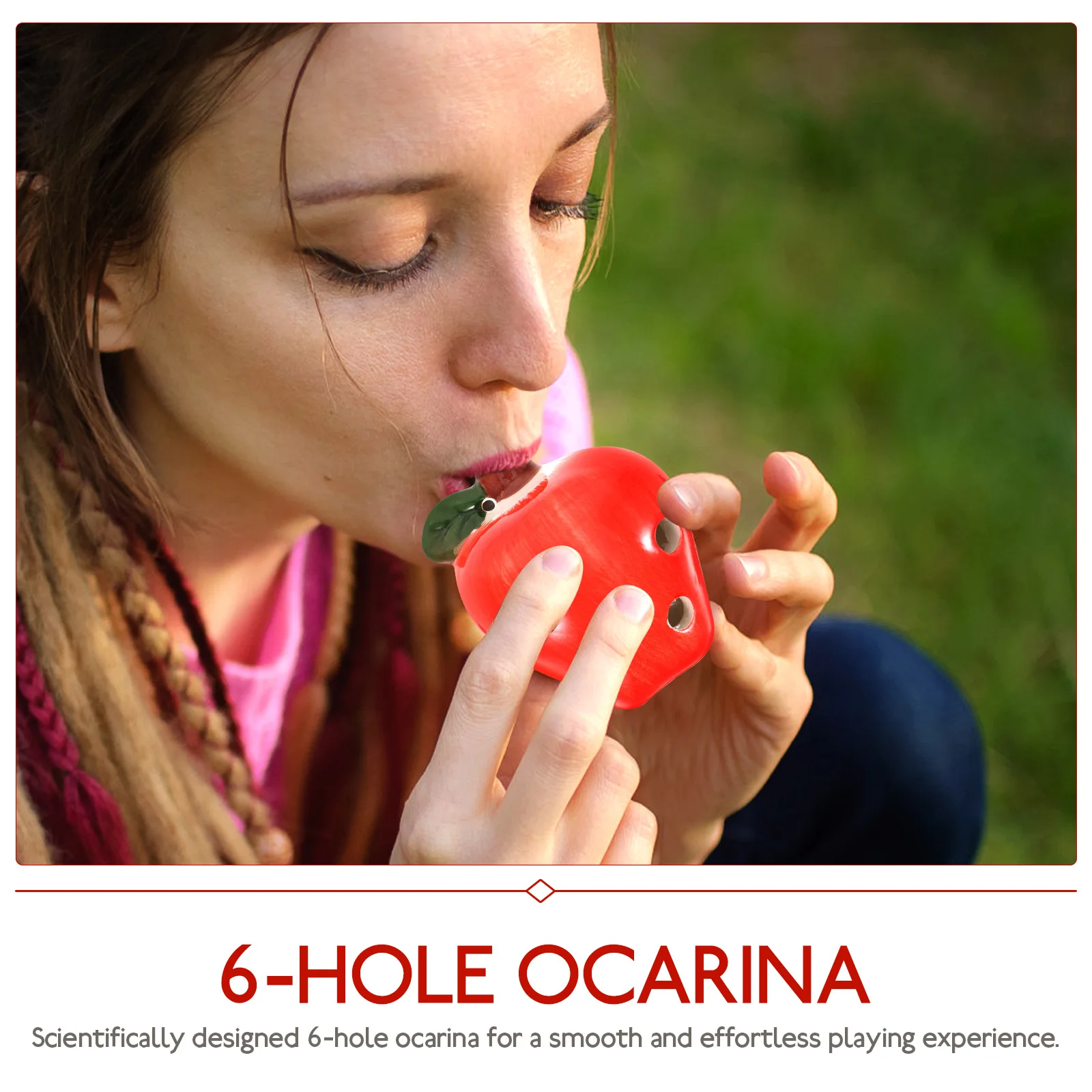 

Ceramic 6 Hole Ocarina Small Size Beginner Music Instrument Lightweight Portable for Kids Children Adults