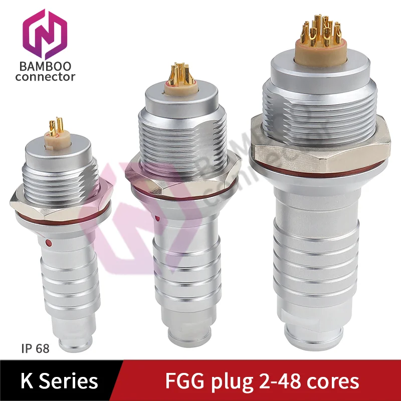 

FGG.3K.306.CLAD Waterproof aviation plug connector Circular metal 9 - pin connector IP68 data transmission connector K Series 4k