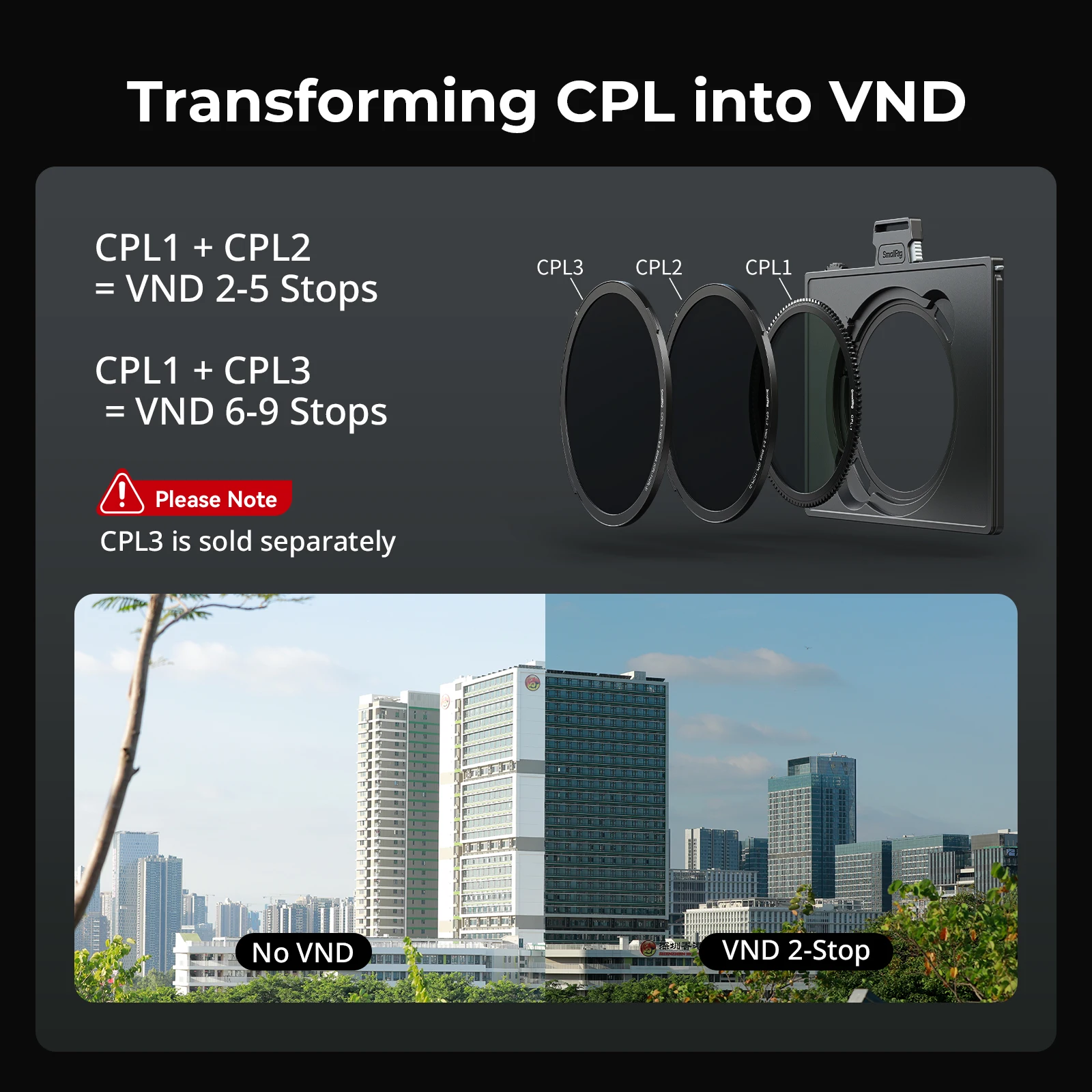 Kit de caja mate SmallRig con filtros CPL y VND, accesorio magnético de liberación rápida, diseño Modular para montaje de dos pasos Swift 5011