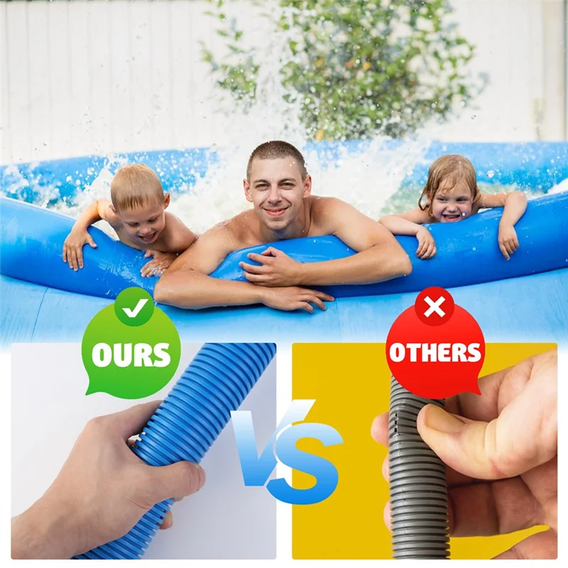 

Above Ground Pool Replacement Pump Hoses, 1.5 Inches Diameter, 59 Inches Length, 2 Pieces With Adapters