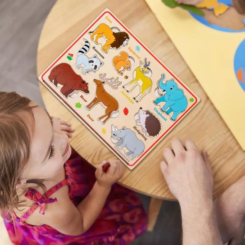 

Wooden Magnetic Matching Puzzle Dinosaurs Farm Transportation Animal Theme Puzzle For Toddler Magnetic Travel Toys Learning