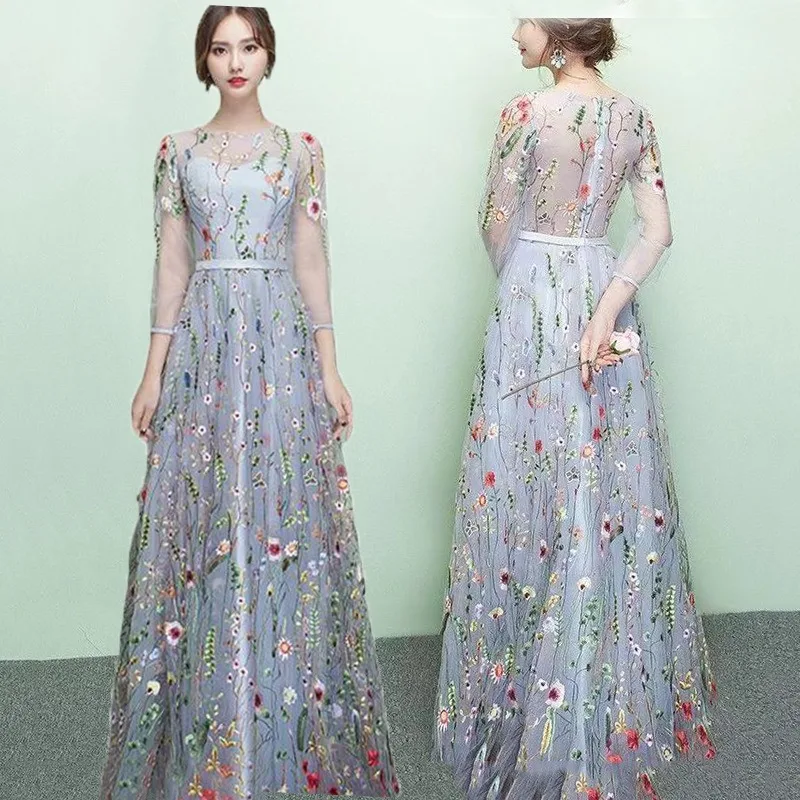 Femmes robe de soirée Oriental femmes Cheongsam Noble Style chinois élégant longue Qipao luxe Robes de mariée vêtements Vestido