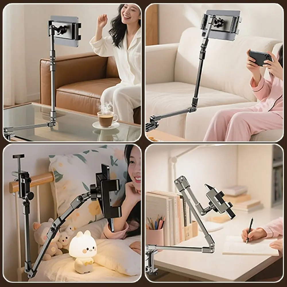 Sturdy Multi Angle Tablet Stand 2/3 Sections Arms Adjustable Lazy Tablet Bracket Phone Bracket Desk