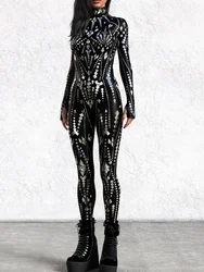 Halloween Carnival Women's Leotard Cyberpunk Style Gothic Future Technology Cool Jumpsuit 3D Printing Party Role Playing Costume
