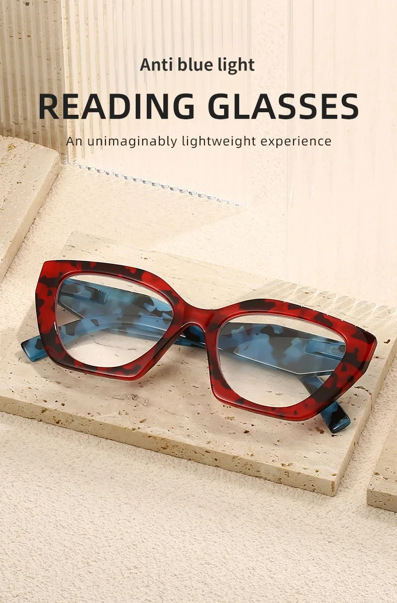 Neu in Cat Eye Optische Gläser Frauen Myopie Brillen Hyperopie Lesebrille Anti Blaues Licht Computer Brille – Detail 1