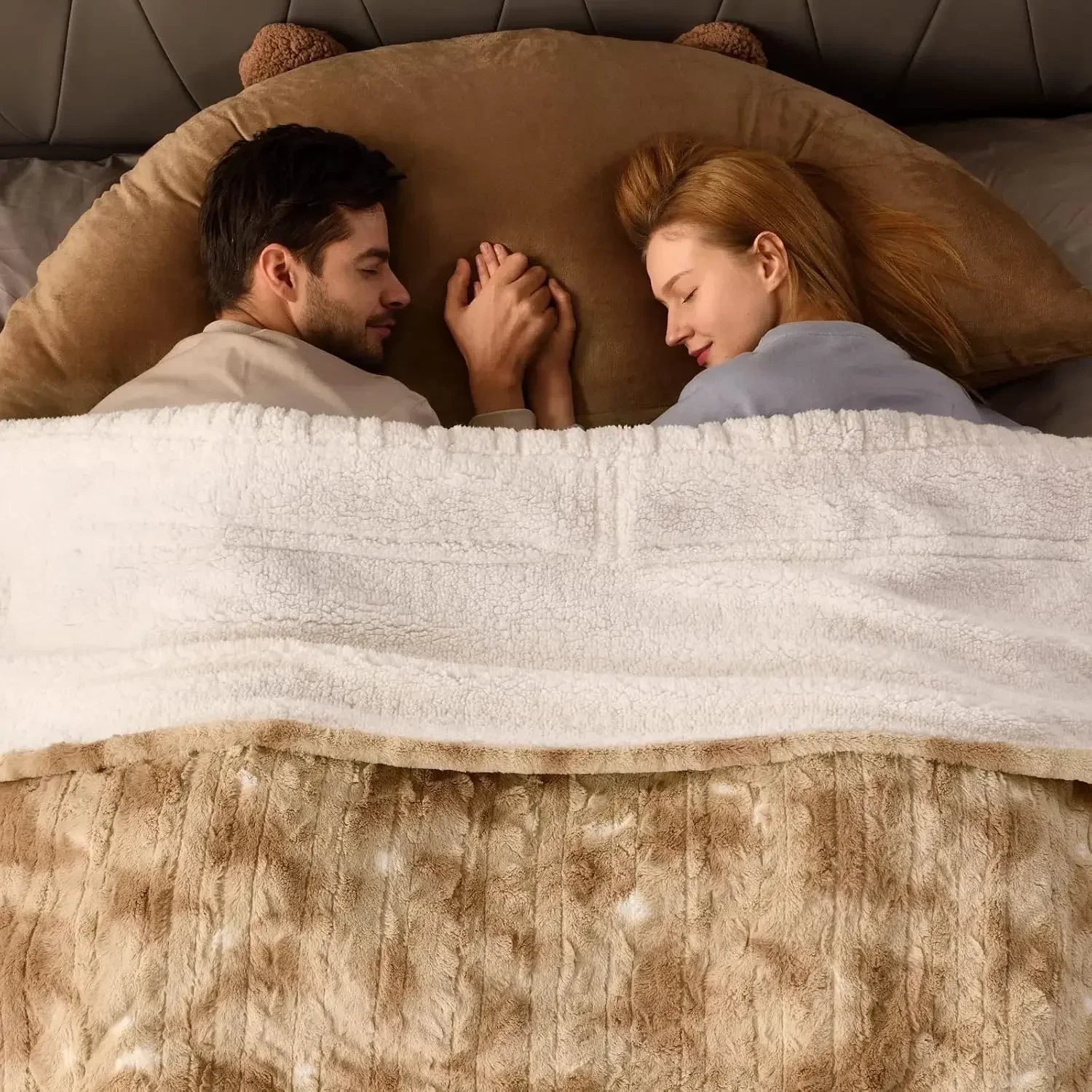 

Electric Blanket King Size 100" x 90", Dual Controller Heated Blanket, Faux Fur/Sherpa 10-Heating Level & 1-12H Auto Off, Champa