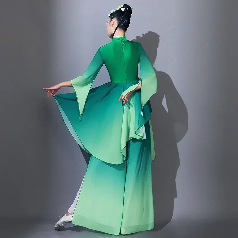 Trajes nacionais clássicos tradicionais antigos hanfu dança wear cintura tambor traje de palco feminino fã guarda-chuva elegante dança wear