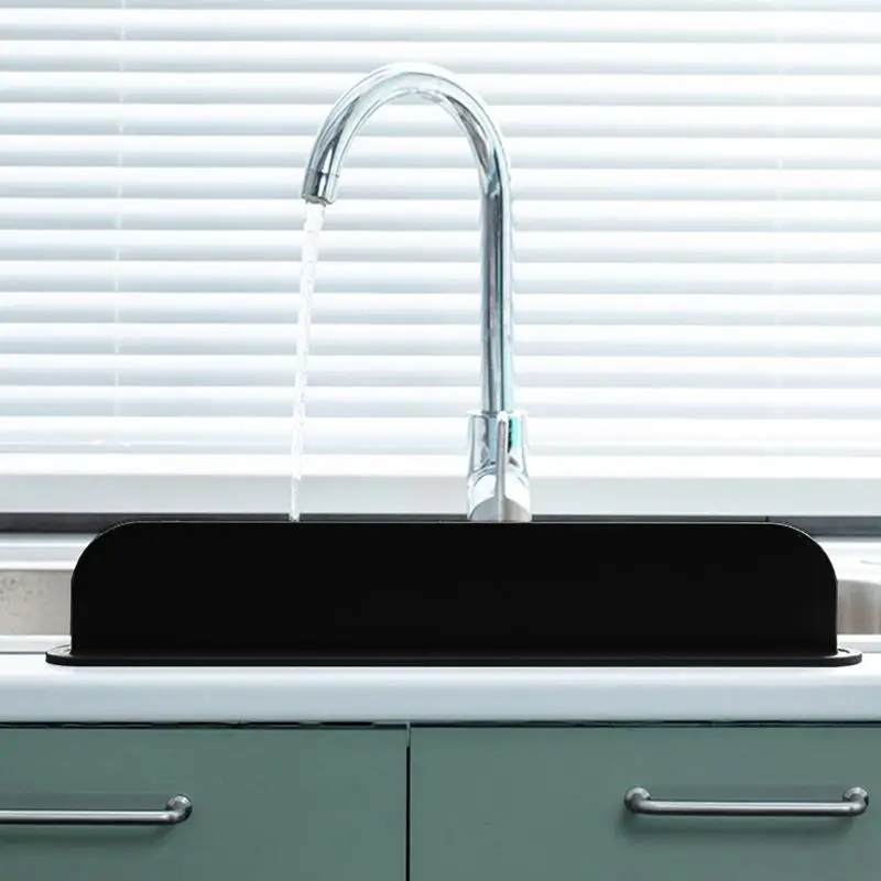 Kitchen Sink Splash Guard Silicone Splash Guard For Kitchen Sink 19IN Tray And Mats Stopper Kitchenware Water Barrier For Home