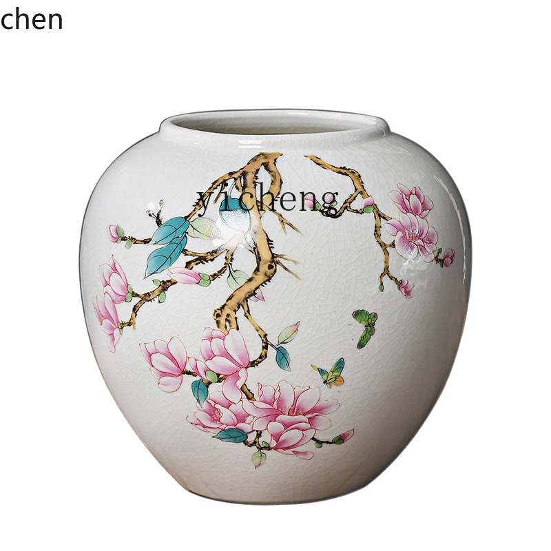 ZML High-Sensitivity Aesthetic Ceramic Hydroponic Vase Radish Style Home Decoration Ornament Chinese Style Ice Crack Vase