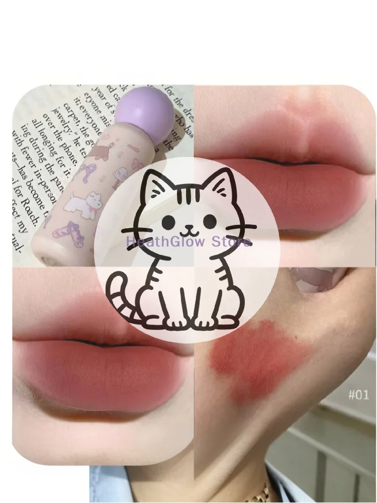 أحمر شفاه سائل HERORANGE بلون عاري غير لامع، صبغة شفاه كورية طويلة الأمد عالية التصبغ، مقاومة للماء وغير لاصقة