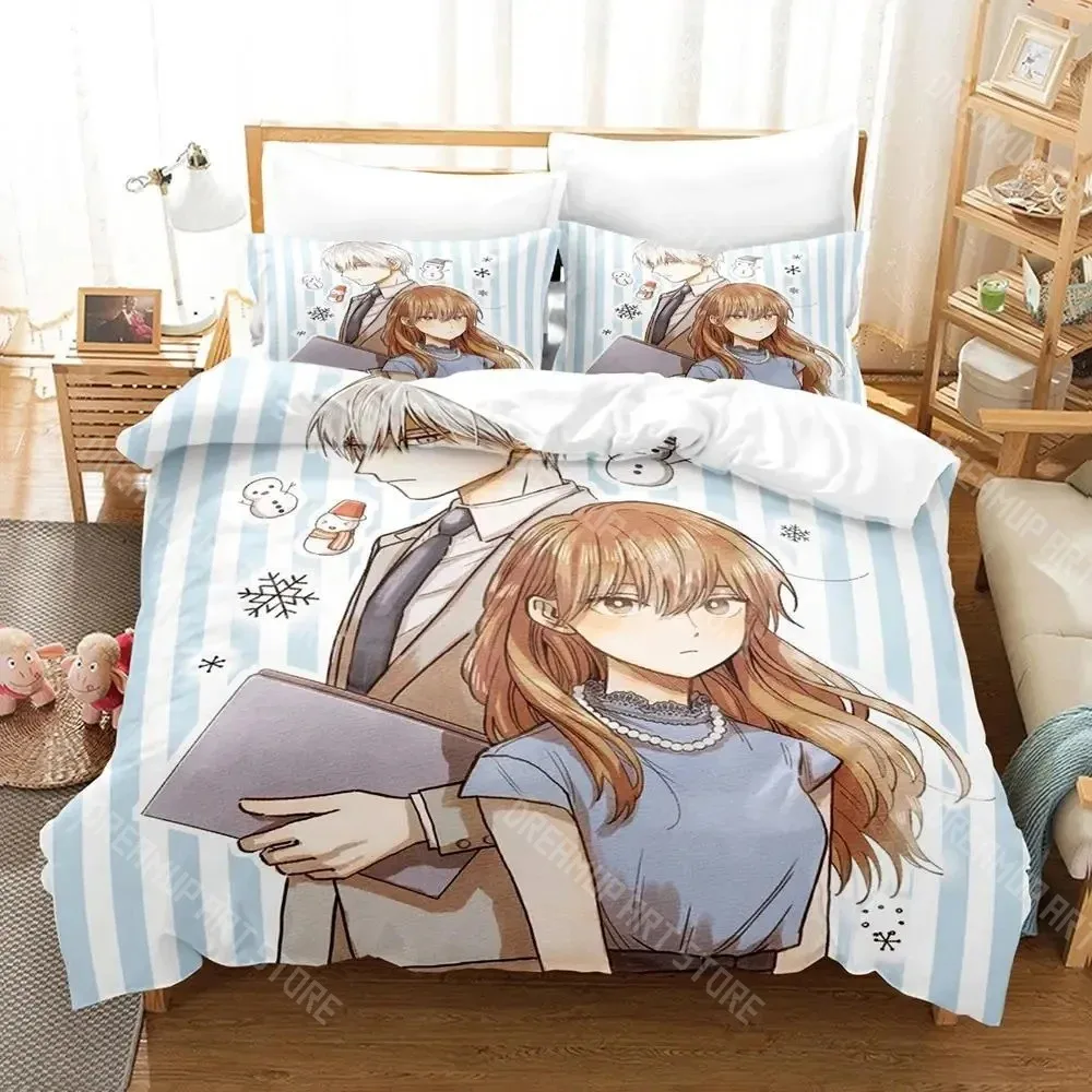 3D Print Ice Guy and His Cool Female Colleague Bedding Set for Boys Girls Duvet Cover Twin Queen King Full Single Double Sizes