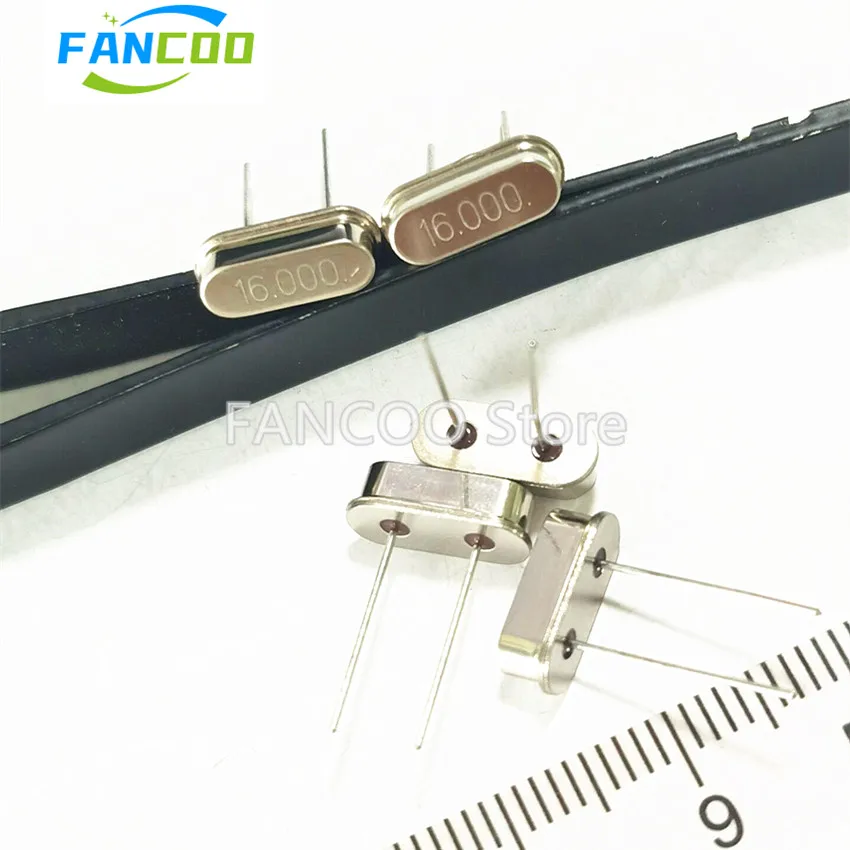 50PCS 16.000M 16M 16.000MHZ 16MHZ  20PF QUARTZ CRYSTAL RESONATOR HS-49S NEW Original 16.000